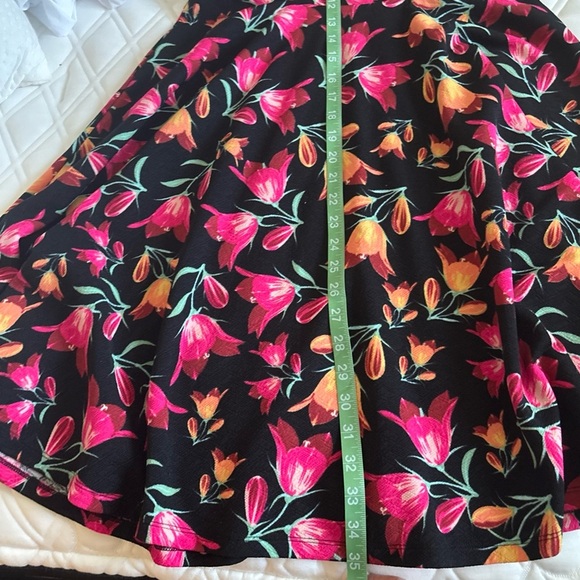 LULAROE SIZE LARGE DRESS FLORAL FITS AT WAIST FULLER SKIRT SCOOP NECK SS - Picture 11 of 14